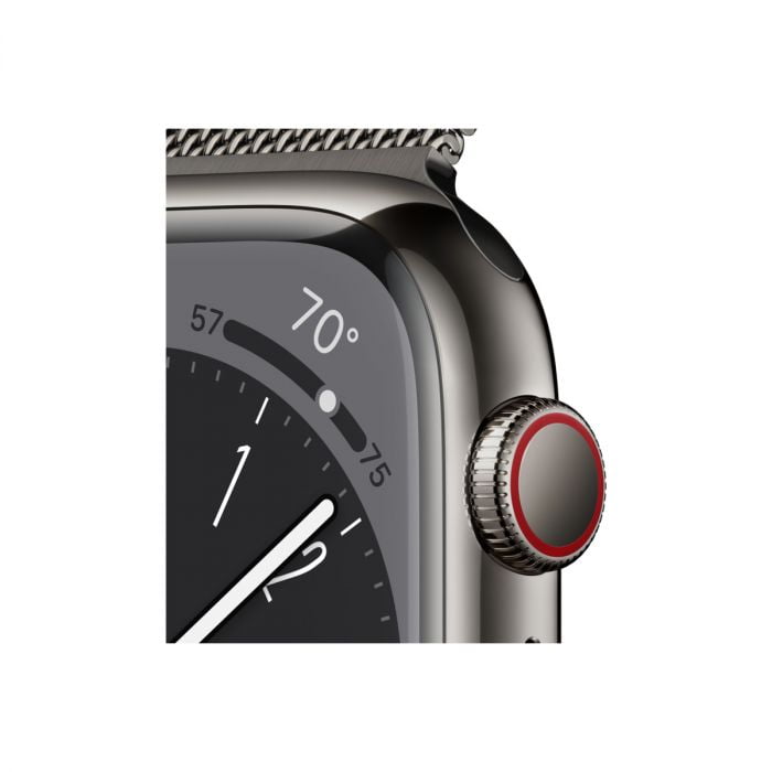 Apple Watch S8 Cellular 41mm Graphite Stainless Steel Case, Graphite Milanese Loop, mnjm3wb/a - imagine 5