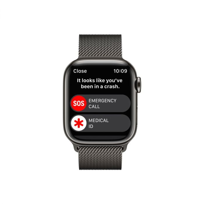 Apple Watch S8 Cellular 41mm Graphite Stainless Steel Case, Graphite Milanese Loop, mnjm3wb/a - imagine 4
