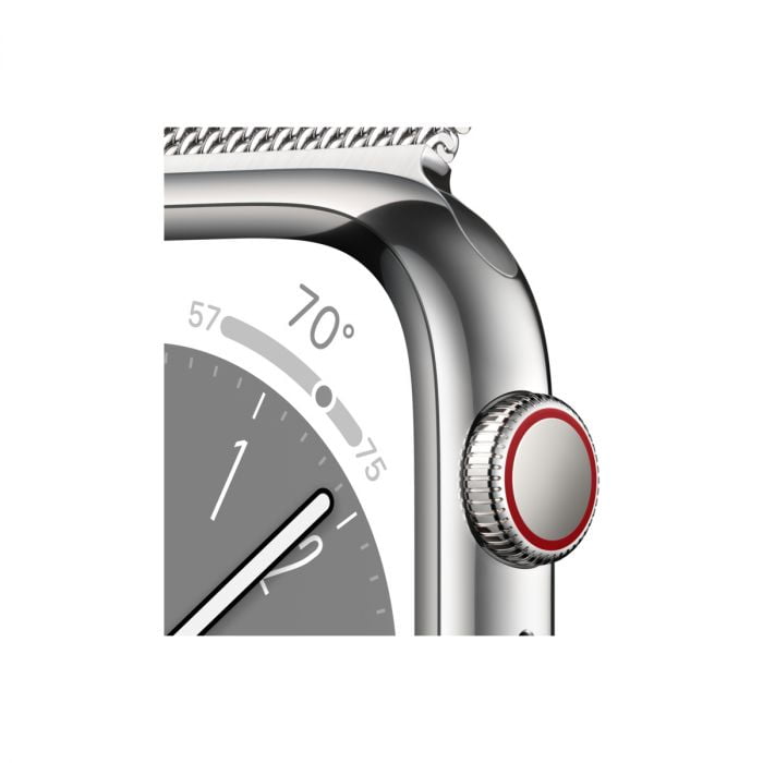 Apple Watch S8 Cellular 41mm Silver Stainless Steel Case, Silver Milanese Loop, mnj83wb/a - imagine 5