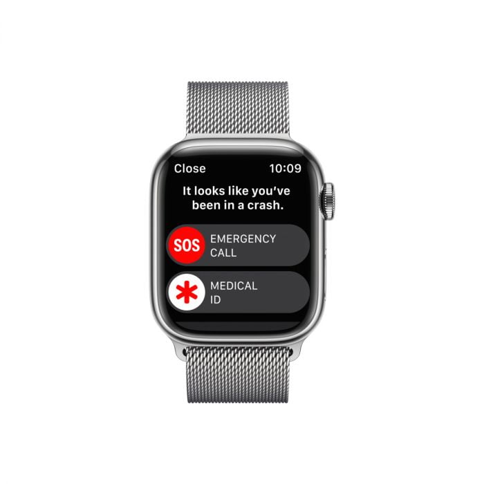 Apple Watch S8 Cellular 41mm Silver Stainless Steel Case, Silver Milanese Loop, mnj83wb/a - imagine 4