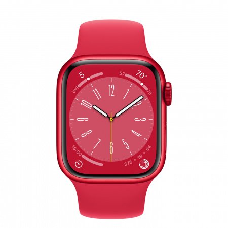 Apple Watch S8 Cellular 41mm (PRODUCT)RED Aluminium Case (PRODUCT)RED Sport Band - Regular, mnj23wb/a - imagine 2