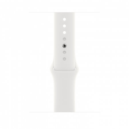 Apple Watch S8 GPS 45mm Silver Aluminium Case, White Sport Band - Regular, mp6n3wb/a - imagine 3
