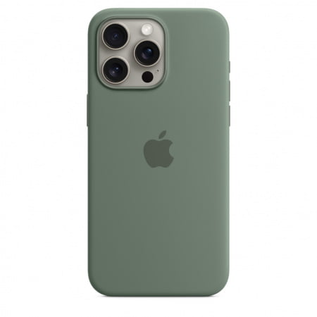 Apple iPhone 15 Pro Max Silicone Case w MagSafe - Cypress, mt1x3zm/a - imagine 3