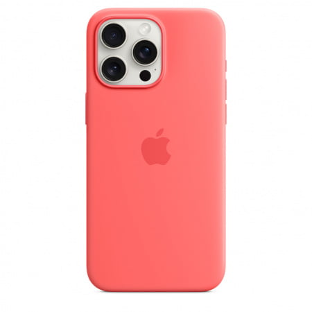 Apple iPhone 15 Pro Max Silicone Case w MagSafe - Guava, mt1v3zm/a - imagine 2