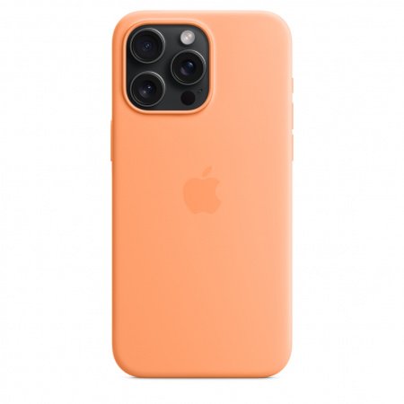 Apple iPhone 15 Pro Max Silicone Case w MagSafe - Orange Sorbet, mt1w3zm/a - imagine 4
