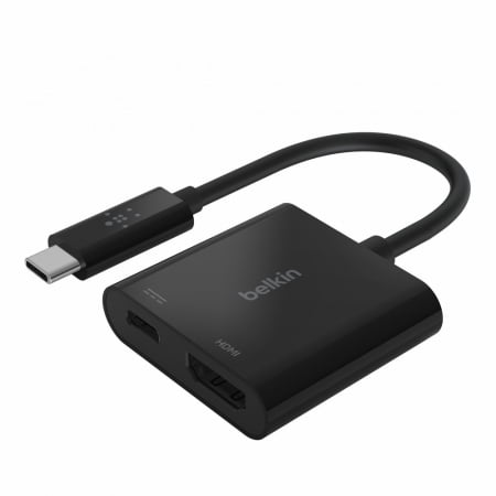 Belkin USB-C to HDMI + Charge Adapter - Black (60W PD) - Black, AVC002btBK