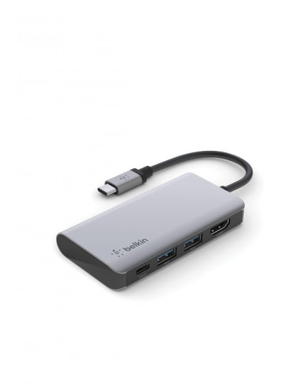 Belkin CONNECT USB-C 4in1 Multiport adapter - Grey, AVC006btSGY