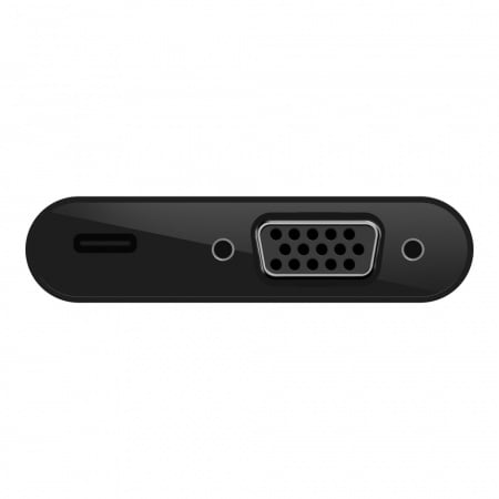 Belkin USB-C to VGA + Charge Adapter (60W PD) - Black, AVC001btBK - imagine 2