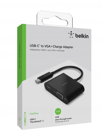 Belkin USB-C to VGA + Charge Adapter (60W PD) - Black, AVC001btBK - imagine 6