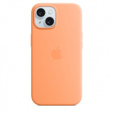 Apple iPhone 15 Silicone Case w MagSafe - Orange Sorbet ,mt0w3zm/a