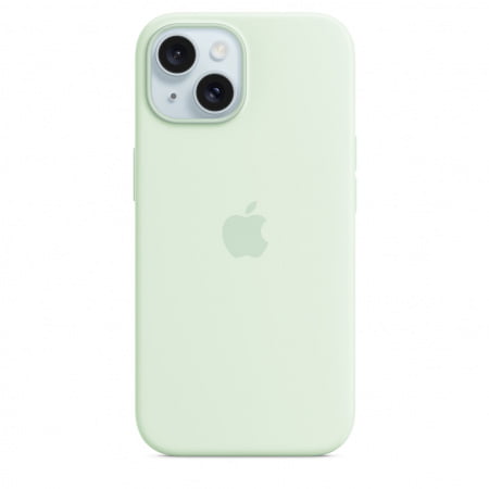 Apple iPhone 15 Silicone Case with MagSafe - Soft Mint, mwnc3zm/av