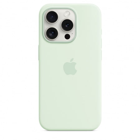 Apple iPhone 15 Pro Silicone Case with MagSafe - Soft Mint, mwnl3zm/a