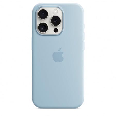 Apple iPhone 15 Pro Silicone Case with MagSafe - Light Blue, mwnm3zm/a