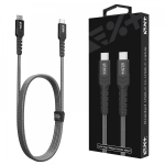 Next One Braided USB-C to USB-C Cable 1.2m (3A) - Space Gray, USBCX2-BRD-SG