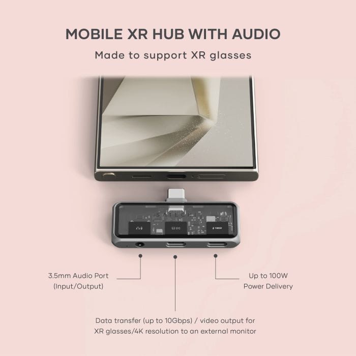 Satechi Mobile XR Hub with dual USB-C and Audio - Space Gray, ST-HXRAJM - imagine 6